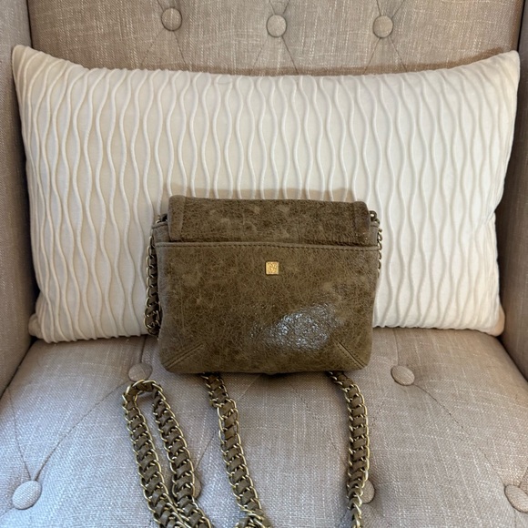 Pour La Victoire Distressed Olive Leather Mini Crossbody - Picture 5 of 6